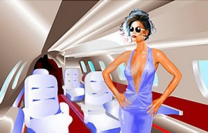 woman private jet