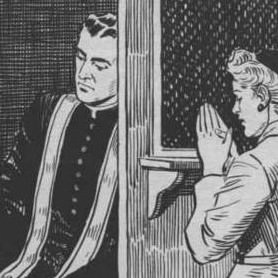 woman in confession