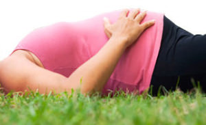 pregnant woman lying down