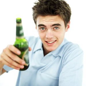 teen boy drinking