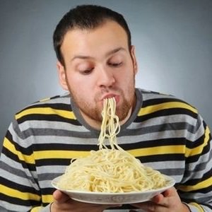 man eating pasta 2
