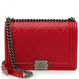 chanel calfskin quilted handbag red